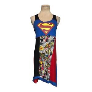 Styles Ever After Super Heroes patch work tank mini dress size Small
